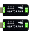 Industrial USB To RS485 Converter Two Pack With Original FT232RL Chip And SP485EEN Protection Circuitry Lightningproof Resettable Fuse ESD And TVS Protection For Rugged Industrial Control Gear, USB to RS485 adapters
