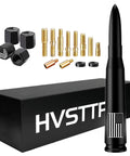 Patriotic Flag Bullet Antenna With Valve Stem Caps For Trucks Universal Fit Car Wash Safe Black Accessory Displayed