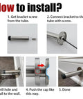 Installation guide for Thick 304 Stainless Steel Door Stopper With 1mm Cushioning Bumper No Slam Wall Protector Brushed Finish