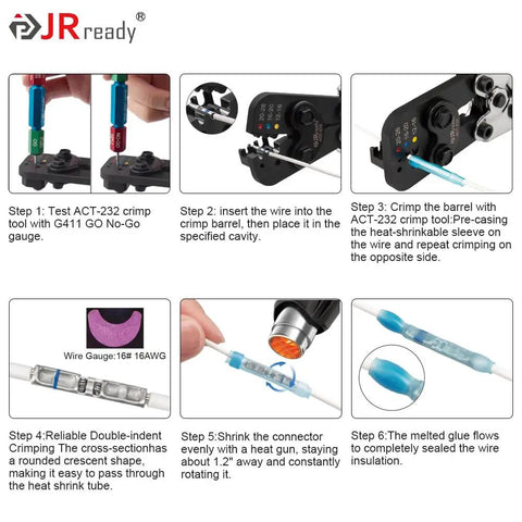 Waterproof Crimp Splice Kit With 150 Copper Splices And PVDF Tubes for Auto and Marine Wiring instructions