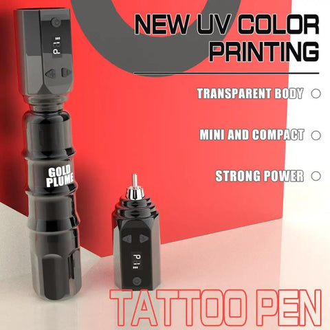 Wireless Tattoo Pen Kit For Beginners With 10 Tattoo Needles And 5 Ink Colors, complete cordless tattoo machine set display