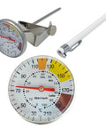 Milk Frothing Thermometer For Coffee And Chocolate Pro Grade Stainless Steel Temp Gauge with 2 Inch Dial and Clip