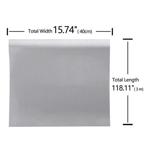 Stainless Steel Look Self Adhesive Vinyl Contact Paper 15.74 Inch By 708.66 Inch roll measurement diagram