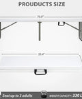 Dimensions of Heavy Duty 6ft Folding Bench With Secure Handle Lock Waterproof Patio Seat Two Pack Built Tough Easy Fold Design.