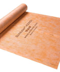 Schluter-KERDI Bonded Waterproofing And Vapor Retardant Tile Membrane shown rolled out, 3 feet 3 inches wide, 108 sq ft coverage.