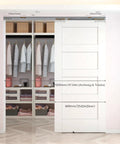 Soft Close Pocket Door Slide Hardware And Track Set For Barn Doors with Heavy Duty Hanger installed in closet