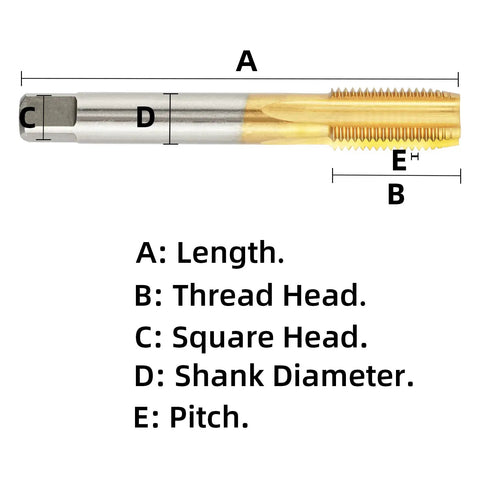 Heavy Duty M16 X 2.0 HSS TiCoated Straight Flute Thread Tap Right Hand Built To Last For Metalworking dimensions