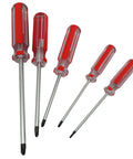 Top Shelf U Type Magnetic Screwdriver Set With Five Spanner Bits Sizes M1.7 To M2.8 built with red grips and Cr-V shafts.
