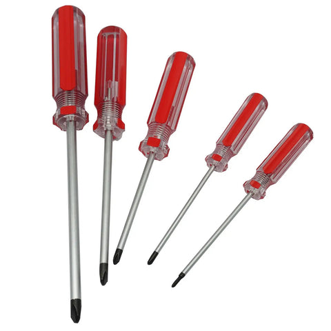 Top Shelf U Type Magnetic Screwdriver Set With Five Spanner Bits Sizes M1.7 To M2.8 built with red grips and Cr-V shafts.