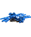 Bombproof Metal Steering Block And C Hub Carrier Suspension Arm Kit For Rc Cars Sick Upgrade Assembly Replacement Parts with blue parts.