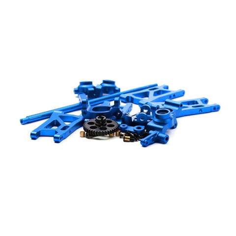 Bombproof Metal Steering Block And C Hub Carrier Suspension Arm Kit For Rc Cars Sick Upgrade Assembly Replacement Parts with blue parts.