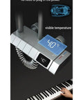 RIBEUJIZS Digital Display Bathroom Shower Faucet Sets, handheld shower display showing 40°C temperature on black piano background.