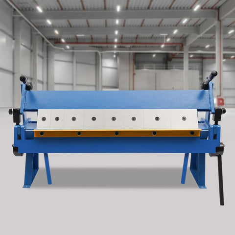 24 Inch Pan And Box Brake for Sheet Metal Hand Brake with 0 to 135 degree bending in an industrial space