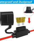12 Gauge Inline Fuse Holder Kit For Automotive Wiring Waterproof ATC ATO Blade Fuse Holders with 6 units and 55 fuses shown in use