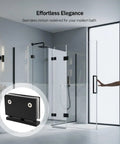 Matte Black Frameless Shower Door Hinge, Heavy Duty 304 Stainless Steel, 360 Degree Pivot for Bathroom, Built to Last Mount, Fits Glass 3.5 X 2 X 2.8 Inch on glass door