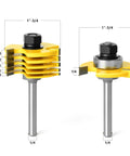 Hella Sturdy Six Piece Slot Cutter Router Bit Set With One Quarter Inch Shank, showcasing precision sizes and tough alloy steel.