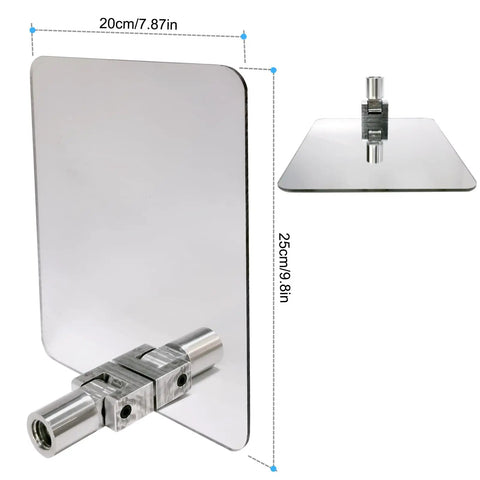 Under Vehicle Inspection Mirror With Large Clear Mirror And Three Quarters Inch Heavy Duty Extendable Poles For Quick Under Car Checks At Checkpoints Airports Hotels Clubs And Law Enforcement Bases, showing close-up of mirror dimensions.