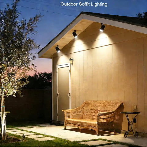 Low Voltage Outdoor Landscape Lighting For Tree Canopies And Soffits, Moonlighting Tree Hanging Down Lights With Wall Mount, Replaceable MR16 LED Bulb, Warm White Brass Finish, Durable Brass Construction