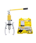 Badass Hydraulic Gear Puller Set Featuring 20 Ton Pulling Power And Three Alloy Steel Jaws for auto repair with yellow Case.