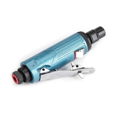 Kickass Heavy Duty Pneumatic Die Grinder Tool With Slick Lightweight Air Body, side view showing metal and ergonomic design for engraving.