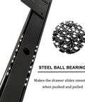 Built Tough Metal 14 Inch Ball Bearing Drawer Slides Three Quarter Extension Underdesk Keyboard Tray Slide For Cabinets Black
