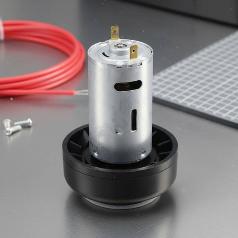 Heavy Duty Micro DC 390 High Speed Electric Motor For Vacuum Cleaner Upgrade with metal housing and wiring for DIY projects.