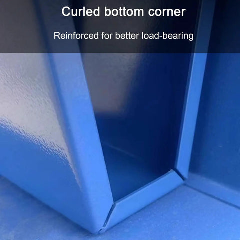 Close-up of Beefy Heavy Duty Spill Containment Platform with Drain and Non Slip Utility Tray's reinforced curled bottom corner.