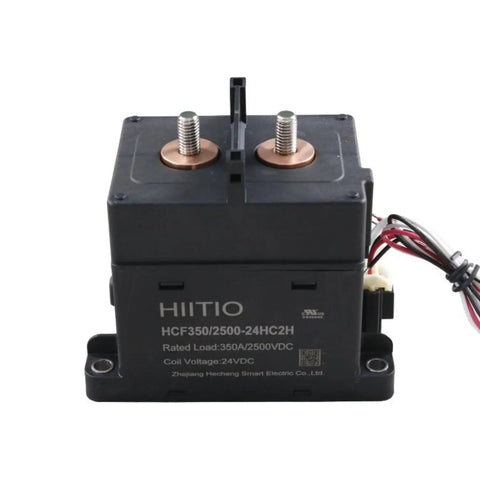Boss Grade High Voltage DC Contactor With Ceramic Hermetic Seal And 350 Amp Circuit Capacity At 2500 Volt, heavy-duty design with copper terminals.