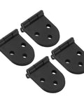 4 Pack Zinc Alloy Round Edge Hinges Set For Furniture And Sewing Tables, 180 degree opening, black finish