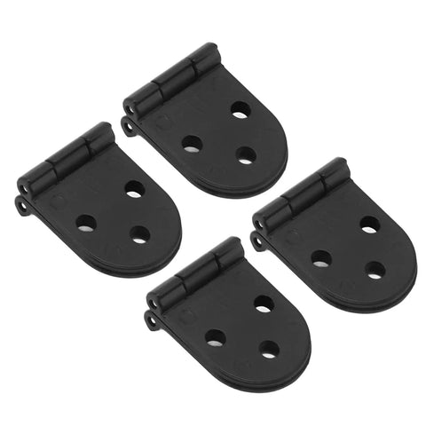 4 Pack Flush Mount Hinges Zinc Alloy 2.2mm 180 Degree Opening Heavy Duty Cabinet Hinges displayed in black color.