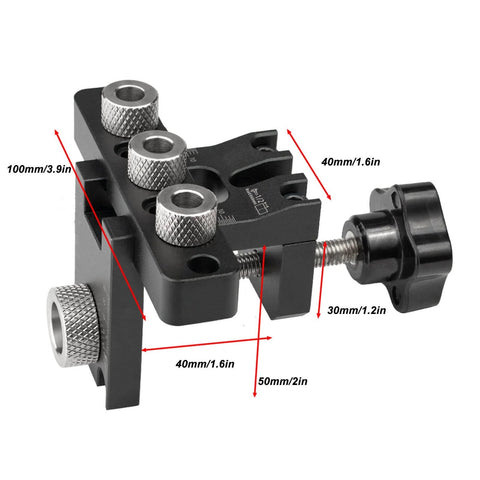 Precise Dowel Jig Kit For Accurate Drilling And Furniture Assembly, Adjustable Aluminum Drill Guide With Anodized Surface