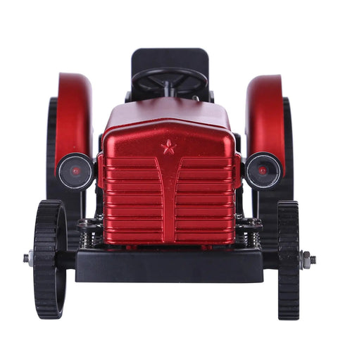 Dope Metal DIY Tractor Engine Kit With Suspension And Lights App Remote Control For STEM And Science Demo front view, red metal body