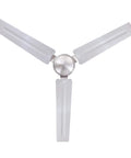 Close-up of three steel blades of Jax 56 Inch Modern Industrial Ceiling Fan With Remote Control Brushed Nickel Finish Downrod Install Quiet Motor