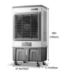 Heavy Duty Evaporative Air Cooler And Industrial Swamp Unit With Massive Water Tank Dual Oscillating Fans, 59in tall design.