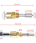 Premium Adjustable Multi Gear Motorcycle Carburetor Choke Plunger with metal shaft sizes 61mm and 75mm for tuning.