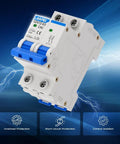Miniature Circuit Breaker for Solar Power Setup 1000V 2 Pole 40 Amp Isolator With Thermal Magnetic Trip DIN Rail Mount DC Disconnect Switch C40 for solar DC protection