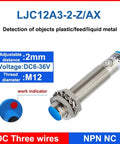 Capacitive Proximity Sensor Switch For Industrial Use, 6-36V DC, M12 Three-Wire, NPN PNP NO NC Output, 5mm Sensing Distance