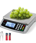 Massive 88Lb 40Kg Digital Kitchen Scale With 0.05Oz 1G Precision Price Computing Stainless Steel 304 Large LCD Display 3G To 40Kg Five Units Ml G Kg Lb Oz USB Or AA Battery Ideal For Baking Cooking Meat And Restaurant Use