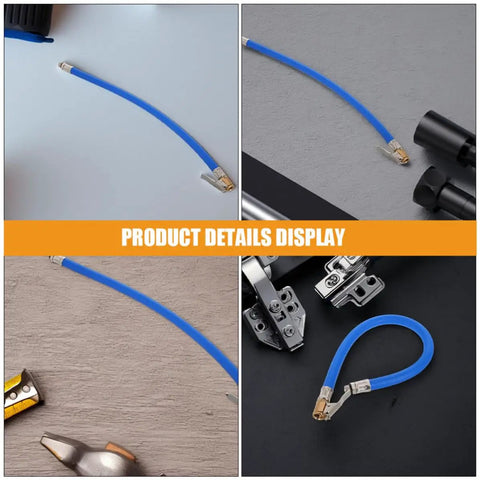 Upgraded Blue Tire Inflator Hose Replacement Kit 2 Pcs Solid Copper Locking Air Chuck Fits All Standard Auto Air Compressors Plus Max Pressure Pumps Made From Badass Rubber So You Can Fix Flats Fast without the Stress on the Open Road for Sure, blue hose with copper chuck
