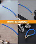 Universal Tire Inflator Hose Kit 2pcs With Copper Locking Air Chuck For All Vehicles Easy Carry Small Size Lightweight Gear To Store Anywhere In Your Garage Or Trunk Ready To Use For Road Trips Or Emergencies When You Need Air For Your Tires blue hose with copper locking chuck
