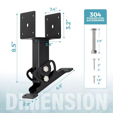 Heavy Duty 4x4 Roof Riser Brackets Kit With 304 Stainless Steel Construction Adjustable Beam Mount Brackets For Roof Pergola Gazebo Built To Last Weatherproof Black Finish 4 Pack