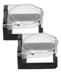 Square Power Button Protective Cover With Self Adhesive Backing And Spring Loaded Design For Engine Start And Industrial Control Panels Made From Durable PC Material Easy To Open And Close Prevents Accidental Presses And Keeps Your Equipment Safe, transparent pair
