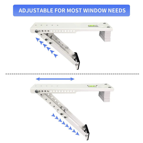 Go To Light Duty Window AC Bracket Up To 85 Lbs Universal Design Indoor Install Easy Drill showing adjustable design