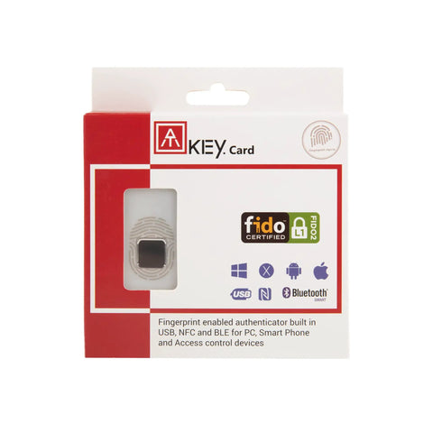 Packaging of ATKey Card Fingerprint Security Key With FIDO2 Certification USB A NFC And Bluetooth For Online Accounts