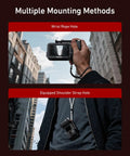 Metal Street Grip Kit For DJI Action 5 Pro 4 3 with wrist strap and shoulder strap mounting methods in urban setting.