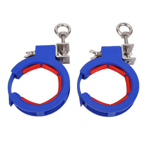 Two Pack Cable Tray Rollers Red Axis Nylon Wire Guide For Smooth Wire Pulling And Laying Screw In Install Roller For Outdoor And Indoor Construction Heavy Duty Cable Management Solution, blue and red