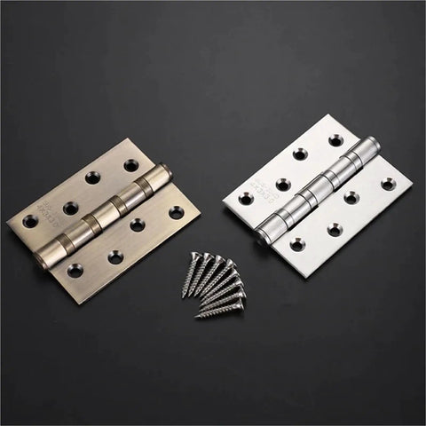 4x5 Inch Door Butt Hinges 304 Stainless Steel Flat Hinges Bronze Finish Heavy Duty Hardware with screws on black surface