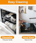 Image showing options for cleaning, including a dishwasher with dishes and a person hand washing a bowl under a faucet.