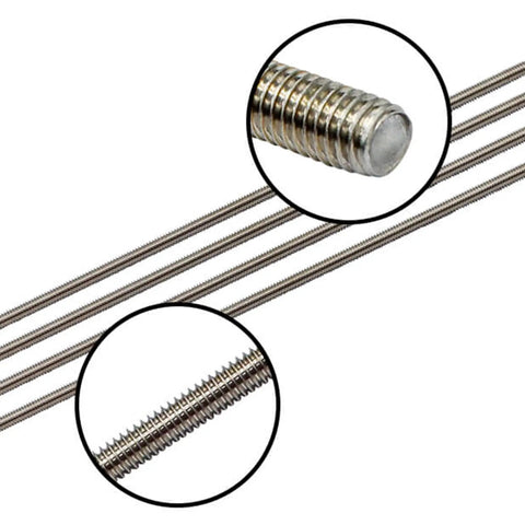 48 Inch Stainless Steel All Threaded Rods 3/8-16 UNC Heavy Duty Pack Of 4 For Structural, DIY, And Construction Projects, Corrosion Resistant