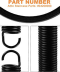 Attic Ladder Springs Replacement Kit For Attic Ladders, Heavy Duty Extension Springs With Hooks, 2 Piece Set, Close-up View